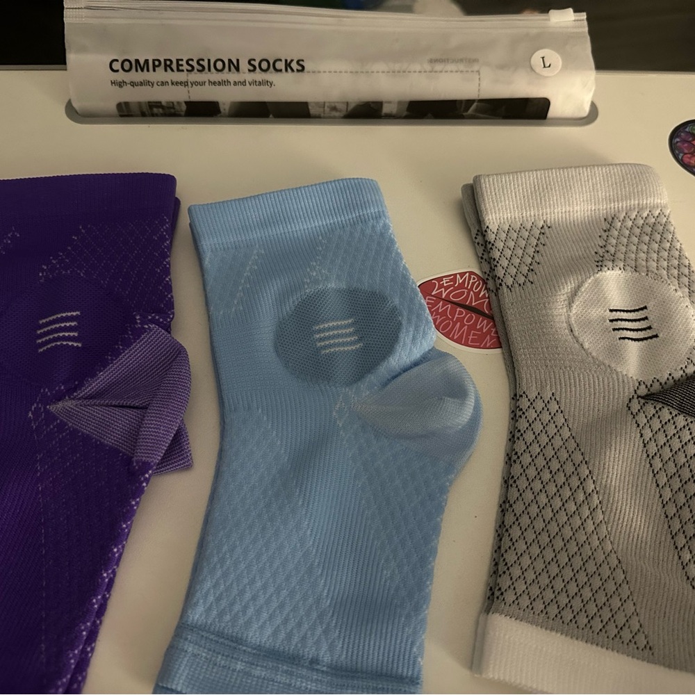 Compression Socks Set - Purple, Blue, Gray - Picture 3 of 4